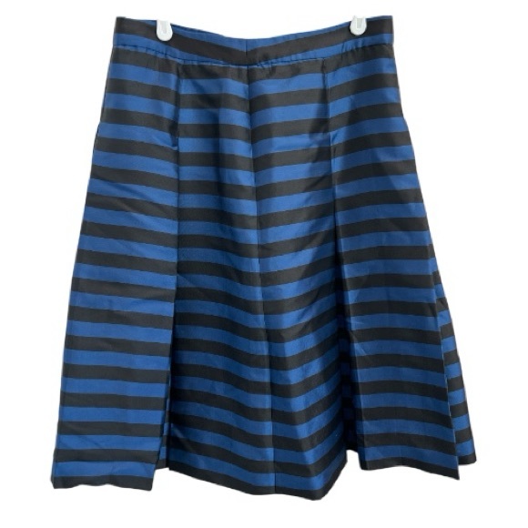 Halogen Dresses & Skirts - Halogen Black & Cobalt Blue Horizontal Stripe A-Line Midi Skirt Women’s Size 10